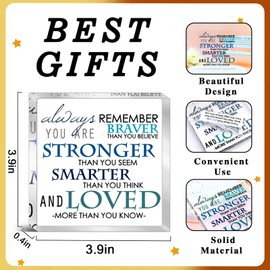 OZUEMUL Inspirational Gifts for Women Motivational Signs Coworker Leaving Gifts for Women Desk Plaque Inspirational Quotes Always Remember House Decorations for Home White Elephant