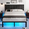 OLEVS Queen Bed Frame with Headboard Metal Platform Bed Queen