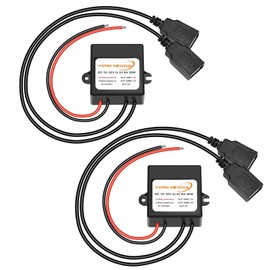 2PCS DC 12V 24V to 5V 6A 30W Dual USB Female DC Step Down Converter Power Adapter Buck Module…