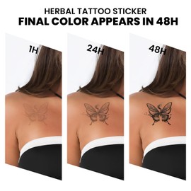 UBICA Semi Permanent Tattoo 2 Sheets | Phoenix Design Lasts 2 Weeks, Waterproof & Realistic Tattoos for Back Arm Non-Reflective, Develops Fully in 48H