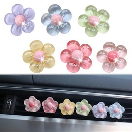 6 PCS Car Accessories for Women, Flower Air Vent Clips Air Conditioner Outlet Decoration Car Interior Decor Charm, Enhance the aesthetic appeal，Assorted Color