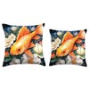 Goldfish Flowers Tees Flowers Fancy Goldfish Fantasy Art Design Throw