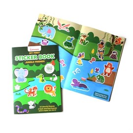 Shumee Sticker Book for Kids (3+ Years) - Jungle Friends Theme Activity Book with 180+ Stickers| Travel Friendly Learning Book with 8 Scenes and 2 Seek and Find Games| Ideal for Gifting Kids