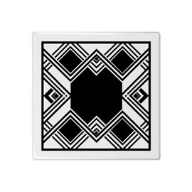 'Patterned Art Deco Square' 108mm Square Ceramic Tile (TD00019138)