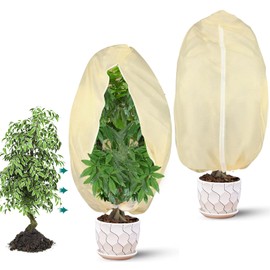 WAYBWZDQ Pack of 2 Winter Protection for Plants, 100 x 80 cm, Winter Protection Cover, Frost Protection Cover, Plant Protection Bag, Frost Protection, Winter Plant Cover, for Plants, Weatherproof,