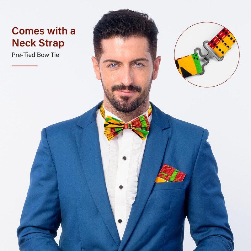 Kente nyama African Print Cloth Tie Sets Kente Bow Tie