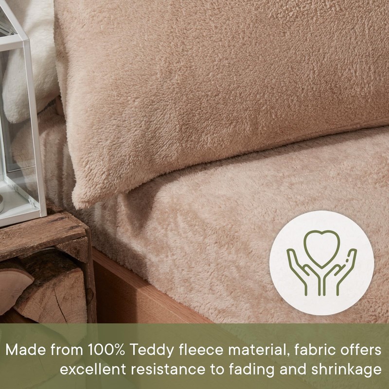Brentfords Teddy Fleece Fitted Bed Sheet Thermal Warm Soft Luxury