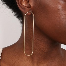 Large Gold Hoop Earrings for Women,Big Thin Extra Large Hoop Earrings Stud hypoallergenic earring 70s jewelry Gifts for women, Large, Alloy Steel, No Gemstone