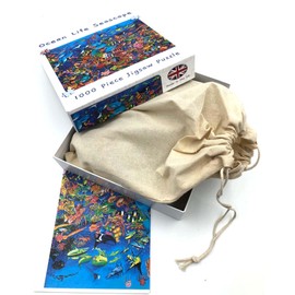 Hooz ‘Sea Life’ jigsaw for adults and older children - 1000 Piece Jigsaw Puzzle featuring colourful fish, sea mammals and plants. Made in the UK.