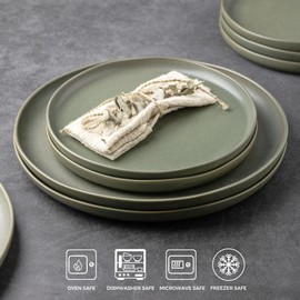 AmorArc Dinnerware Sets, Wavy Rim Plates and Bowls Sets,Highly Chip and Crack Resistant | Dishwasher & Microwave & Oven Safe Dishes set, Service for 8 (24pc)