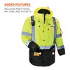 Ergodyne mens Class 3 Hi Vis Thermal Parka Quilted, Lime,