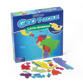 GeoToys GeoPuzzle, Latin America Jigsaw Puzzles, 50 Pc Geography Game & Map Puzzle, Educational Games & Kids Learning Activities, Puzzle Gifts for Children Ages 6-9, Fun Learning Toys for Kids