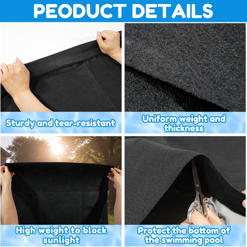 COZYDIG 10x7FT Pool Liner Pad for Above Ground Pools, Heavy-Duty