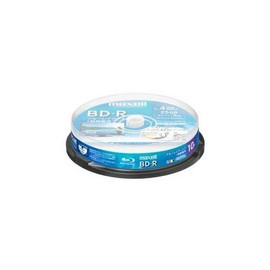 Maxell BRV25WPE.10SP BD-R Standard 130 Minutes 4x Speed, Wide Printable White, 10 Spindle Case