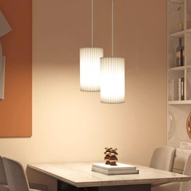 Small Lamp Shades,Set of 2 Modern Interiors Medium Pleated Lamp Shade for Table Floor Lamps, Linen Round Lamp Shades Drum Lamp Shade Table Lamp Shade Floor Lamp Shade Office Desk Light Cover(White)