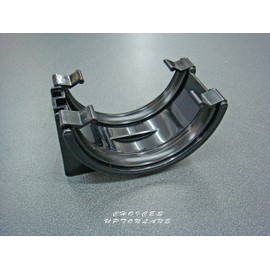 BLACK HALF ROUND 112MM GUTTERING FITTING(S) UNION JOINT BRACKET