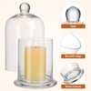 EXCEART Glass Cloche 2 Sets Clear Glass Dome Candle Glass