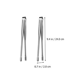 Luxshiny 2 piezas pinzas para cocinar barbacoa, 9.4 pulgadas pinzas coreanas de acero inoxidable plata