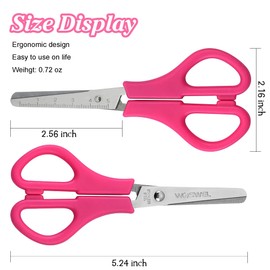 Kids Scissors Bulk, Woswel 60 Pack Safety Blunt Tip Student Scissors, 5 “ Student Scissors with Comfort Grip, 6 Bright Colors Children Craft Scissors for Cutting Paper Craft Art Supplies