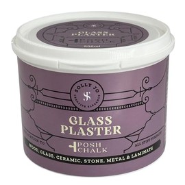 Posh Chalk PCTE013 Glass Plaster 500ml - Multiuse Layering Plaster - Transparent Glossy Finish - DIY Craft, Furniture + Upcycling - Glass, Metal, Ceramic, Stone, Wood + Fabric - UV Filter