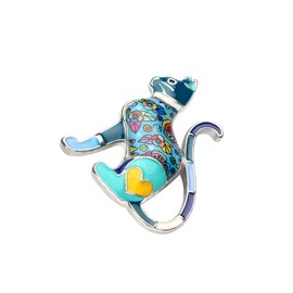 BONSNY Enamel Alloy Cute Cat Brooch Pet Pins Jewellery for Women Girls Clothing Scarf Accessories Gift (Navy)