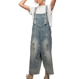 Easel Loose Fit Jumpsuit Vintage Denim/S