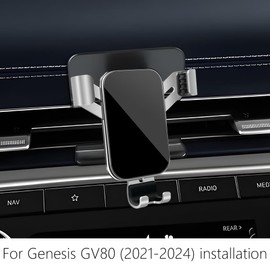 LUNQIN Car Phone Holder for Genesis GV80 2021 2022 2023 2024 Auto Interior Accessories Best Cell Phones Mount Cellphone Mobile Cradle Charging Navigation GPS Bracket Air Vent Screen Stand Accessory