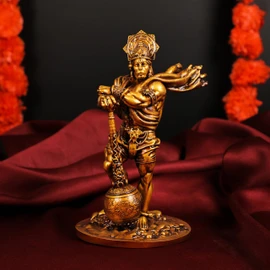 Artarium Bahubali Hanuman Idol for Car Dashboard Idols Lord Hanuman Statue Car & Living Room Decor Hanuman Ji Murti Bajrang Bali Hindu God Idol Best Birthday Gifts For Men Women, Height - 4.33 Inch