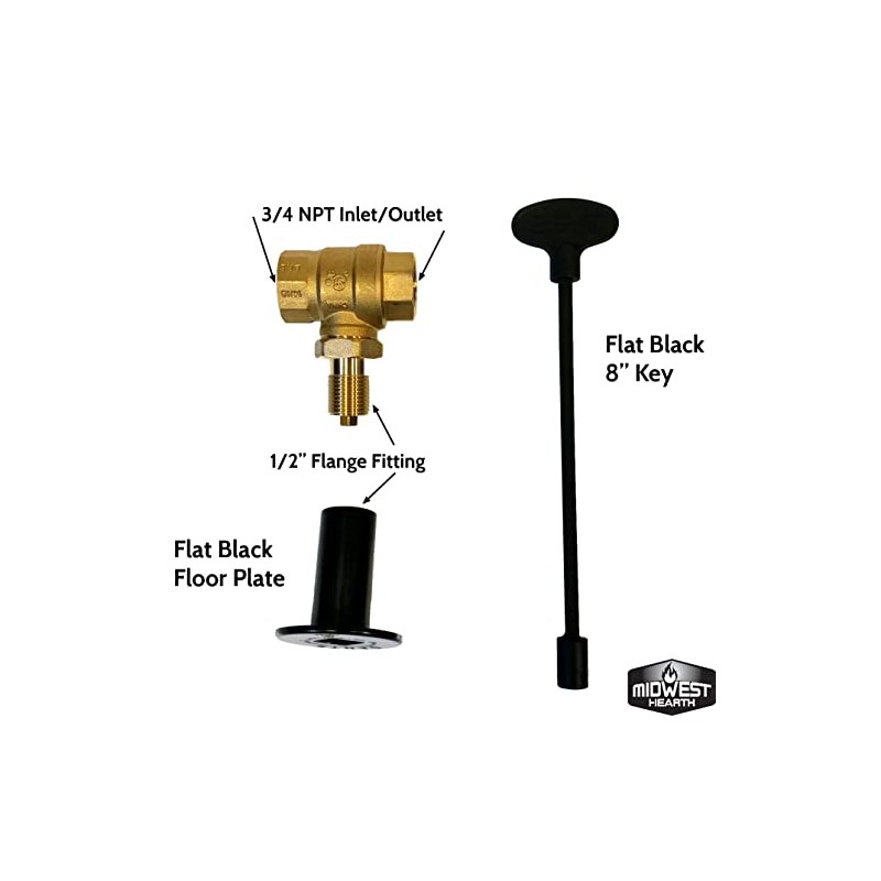 Midwest Hearth Gas Fire Pit Key Valve Kit - 3/4"