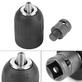Nikou Keyless Drill Chuck, 2-13 mm Drill Chuck 1/2-20UNF Keyless Drill Chuck with 1/2 Inch Chuck Adapter, Drill Adapter Tool for Impact Driver Conversion