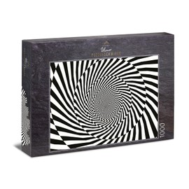 Ulmer Puzzleschmiede - Impossible Puzzle 1000 Pieces Tangled - Visually Attractive Spiral Pattern in Black and White Creates the Impression of Endless Movement - Difficult Puzzle for Adults