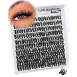 Flaunt Cluster Lashes Short 8-14MM Eyelash Clusters Wispy Lash Clusters Ultra-Dense Cluster Eyelash Extensions CD-Curly Wet Look Individual Lashes 110PCS Natural Clusters