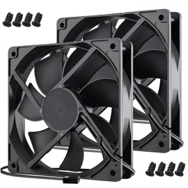 Gebildet 120 mm Black Computer Case Fan, High Performance Cooling, 12 VDC, Low Noise, 2 Pin, PWM, 1200 rpm, Hydraulic Bearing, Quiet, Long Life, Up to 30,000 Hours