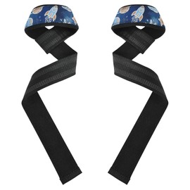 Lovely Blue ROCKETS Planet Fitness - Correas de levantamiento de pesas antideslizantes de 26 pulgadas, para levantamiento de pesas, levantamiento de peso, ejercicio, entrenamiento de fuerza, guantes