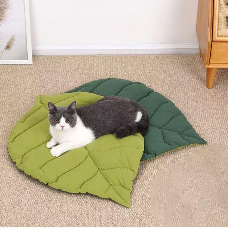 FineUsea Leaf Pet Bed & Mat for Cats and Dogs