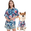 Jaynuier Dog Shirt Hawaii, Hawaiian Dog T-Shirts Style Floral Breathable