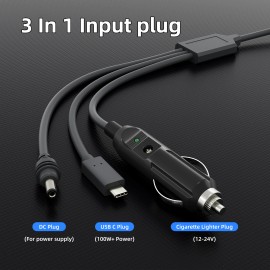 Starlink Mini Durable 10M Multi-Function 3-in-1 DC Extension Power Cable Reliable Replacement Cord for Vehicle InstallationColor: Grey, Length: 10 m, Number of Cores: 2-core