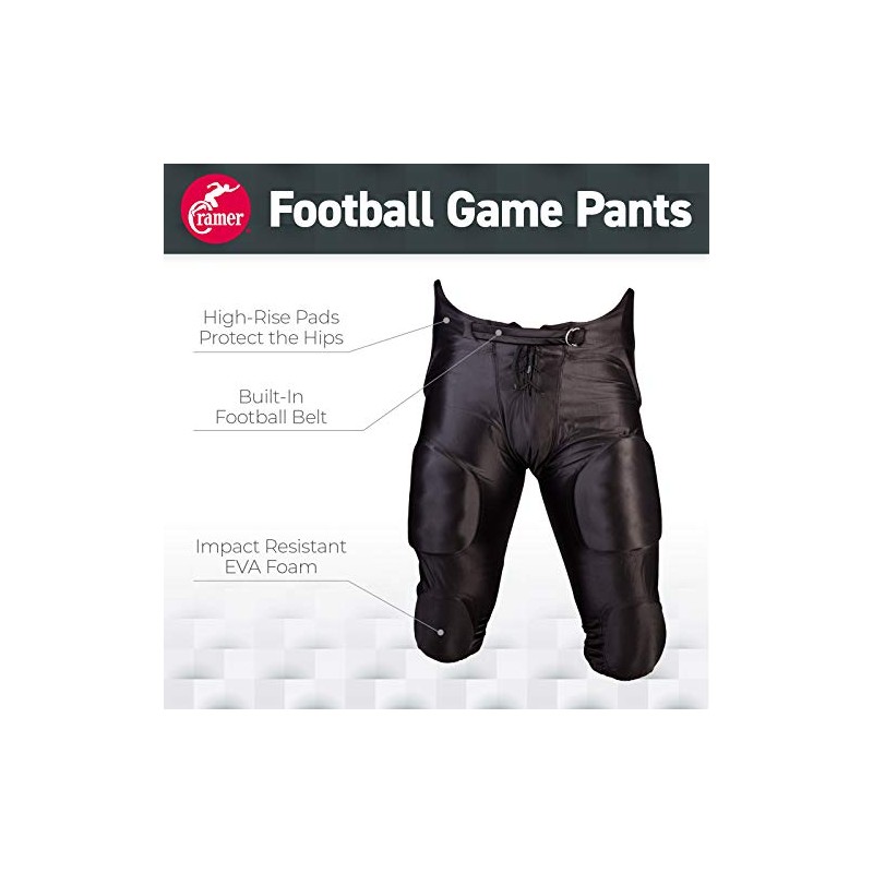 Cramer Football Game Pants, 7 Pads with Hip, Tailbone, Thigh