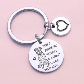 DZOSW Pitbull Owner Jewelry Pitbull Lover Keychain Dog Accessories Keychain Pitbull Mom Gift Dog Charm Gift Bulldog Keychain Pitbull Lover Jewelry Pitbull Jewelry