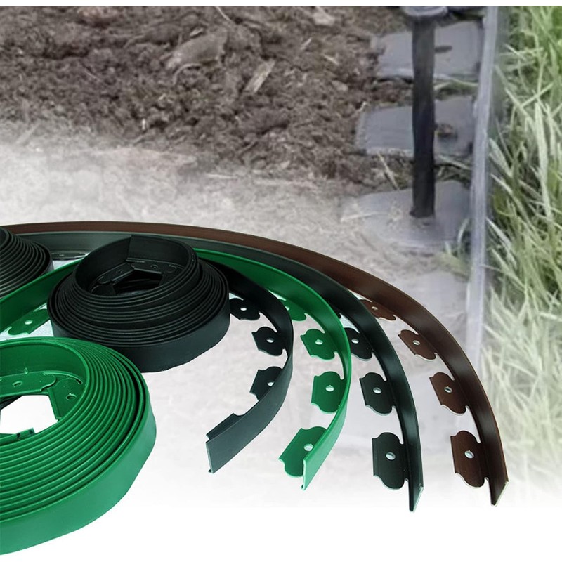 GOTOTOP Borde de Jardín de PE 5m con 15pcs Clavos