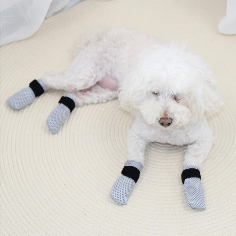 4PCS Cat Anti Scratch Shoes,Adjustable Mesh Pet Scratch Deterrent Boots