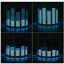 DIYAH Auto Sound Music Beat Activated Car Stickers Equalizer Glow LED Light Audio Voice Rhythm Lamp 70cm X 16cm / 27.5in X 6.3in (Blue)