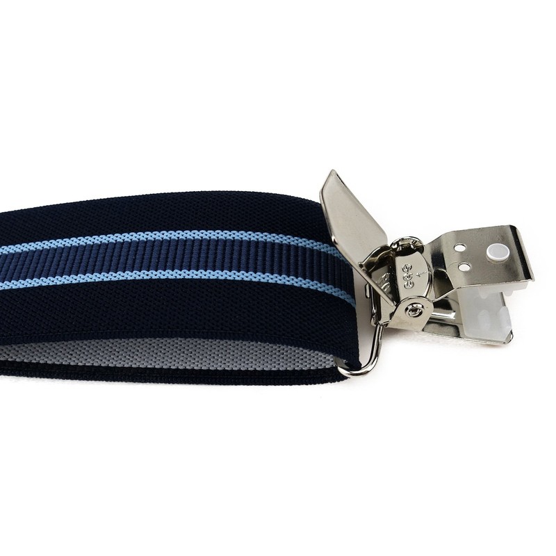 TigerTie Unisex Y-shaped braces with 3 extra strong clips, striped