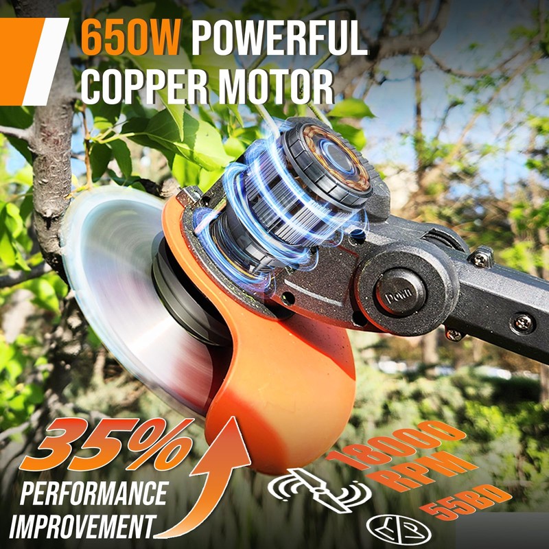 Cordless Weed Wacker Battery Powered Weed Eater with 2 Battery
