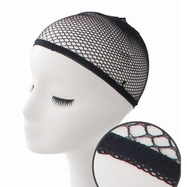 Mizkos Wig Wearing Net Hairnet Hair Fixing Mesh Bandana, 2 Pieces, Blocked Black / 미즈코스 가발 착용망 머리망 머리 고정 망사 두건, 2개, 막힌것 블랙