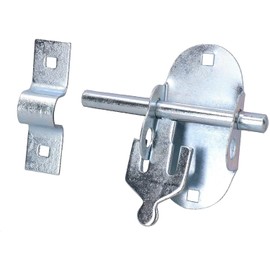 TERF® Heavy Duty Oval Padlock Sliding Bolt Zinc 100mm (4 inch) Pad Bolt Silver for Use with Garden Gates Sheds Garage Out House Doors Lock Including Fixing - 100mm