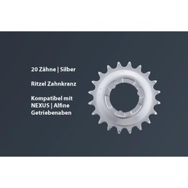 Sprocket for Nexus I Alfine Sprocket for Bicycle Rear Wheel Gear Hub Wear Part Hub Replacement Sprocket (Silver 20 Z)