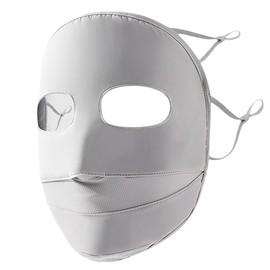 NHQZ Sun Protection Mask, Summer Mask, UV Mask, UPF 50+ Mask, Breathable Full Face Mask, with Ventilation Holes and Elastic Band, Quick-Drying, Washable, Reusable, for Men and Women, Light Grey