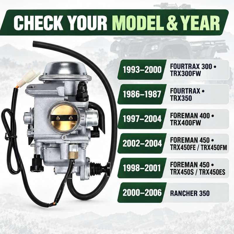 Carburetor with Heater for Honda FourTrax 300, Rancher 350 and
