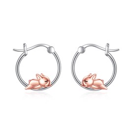Animal Hoop Earrings 925 Sterling Silver, Cute Animal Earrings, Jewellery Gifts for Women, Girls, Sterling Silver